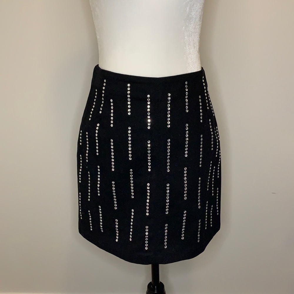 H&M Black Mini Skirt with Silver Accents